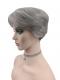 Silber Weiß und Pearl Platinum Blonde gemischte kurz geschnittene Synthetik Perücke (Basis Kappe) DBK010