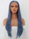 Blaue Lange Glatte Synthetische Lace Front Perücke SNY244