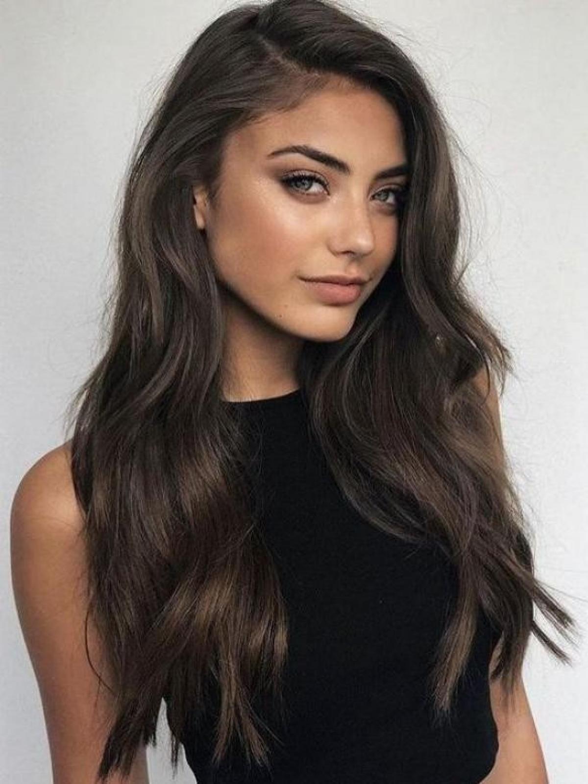 Braun Lang Wellige Echthaar Perücke HH095 - Echthaar Perücken - DonaLoveHair