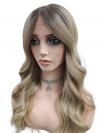 Exquisite synthetische Perücke mit dunklem honigblonden Ombre und langen Wellen (Lace Part) DLP028