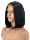 Schwarze Glatte Bob Synthetische Lace Front Perücke SNY143