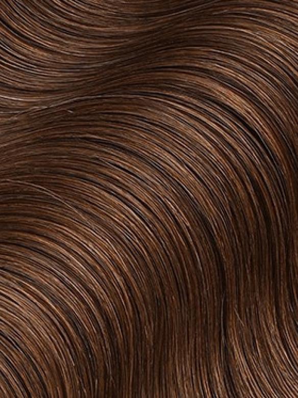 Rötlich Braun federnd wellig Lace Front Echthaar Perücke HH047