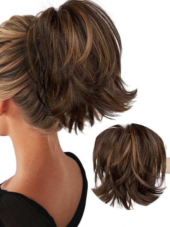 Synthetischer Klauenclip Pferdeschwanz Haarteil DIY Dutt Haarverlängerung HE007