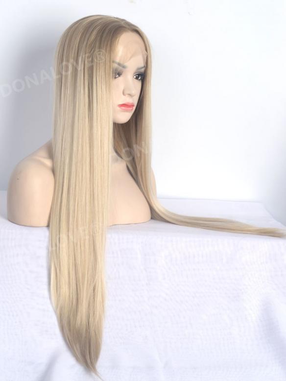 Braun Ombré Blond Lace Front synthetische Perücke SNY108
